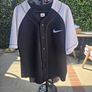 Nike Black and White Button-Up Jersey
